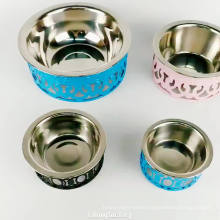 eco friendly custom stainless steel pet food dog feeding bowl